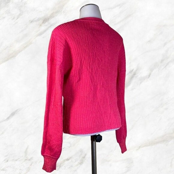 MORE TO COME Mariah Ribbed Sweater - Hot Pink - Picture 4 of 10